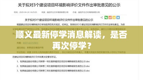 順義最新停學消息解讀，是否再次停學？